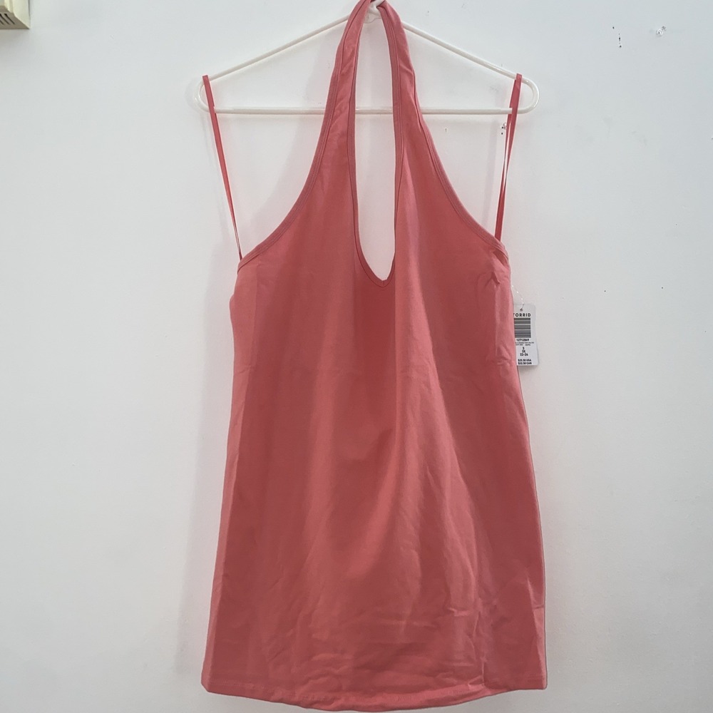 Torrid‎ Wild Orange Foxy Halter Pink Size 3 Size 22 24 Tank Top Blouse